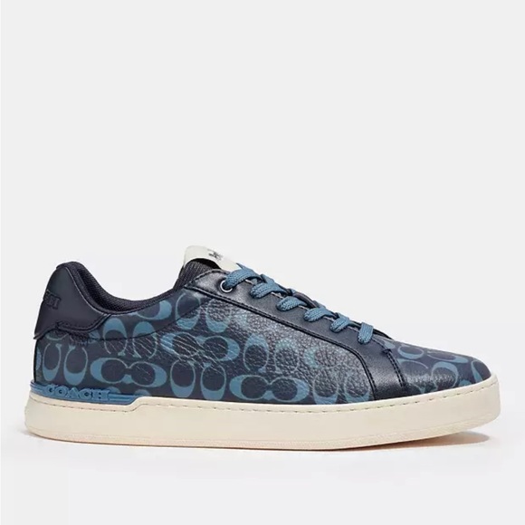 New Coach Men\'s Shoes Size 8 Midnight Navy Clip Low Top Sneaker Signature main image 4